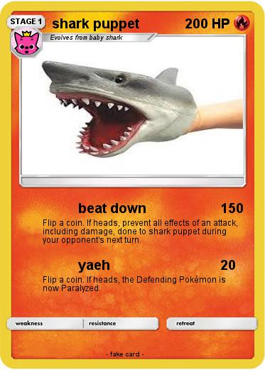 Pokemon shark puppet