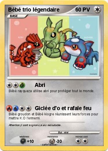 Pokemon Bébé trio légendaire