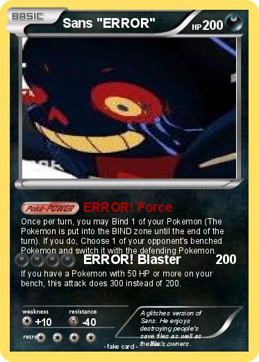 Pokemon Sans "ERROR"