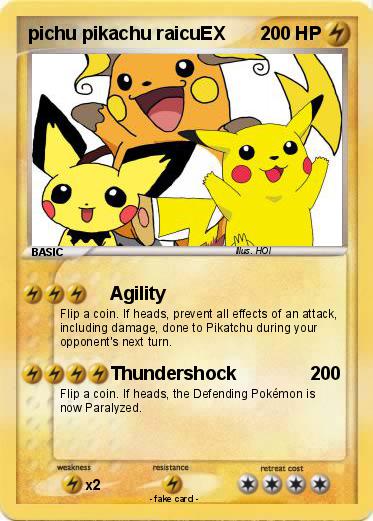 Pokemon pichu pikachu raicuEX