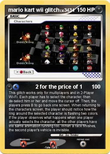 Pokemon mario kart wii glitch