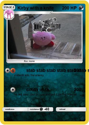 Pokemon Kirby with a knife