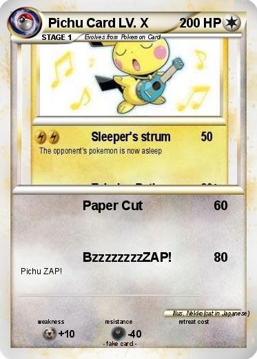 Pokemon Pichu Card LV. X
