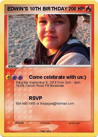 Pokemon EDWIN'S 10TH BIRTHDAY