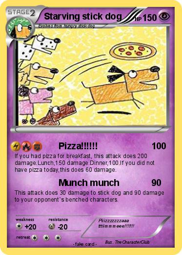 Pokemon Starving stick dog