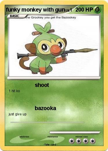 Pokemon funky monkey with gun
