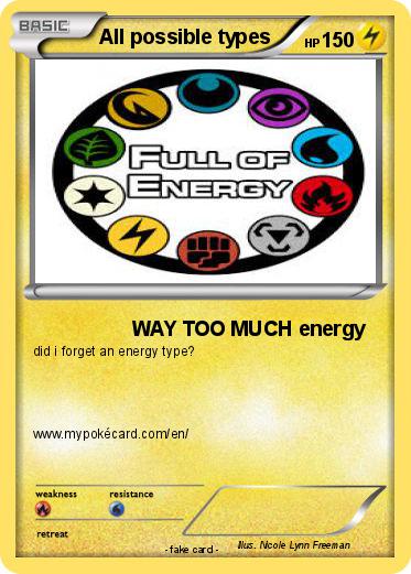 Pokemon All possible types