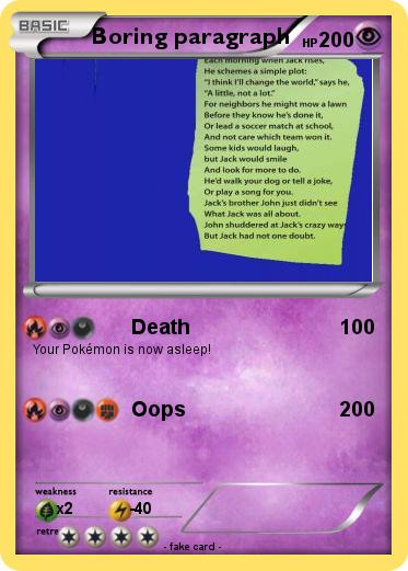 Pokemon Boring paragraph