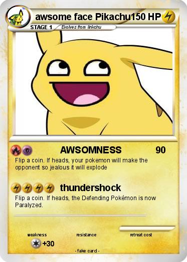 Pokemon awsome face Pikachu