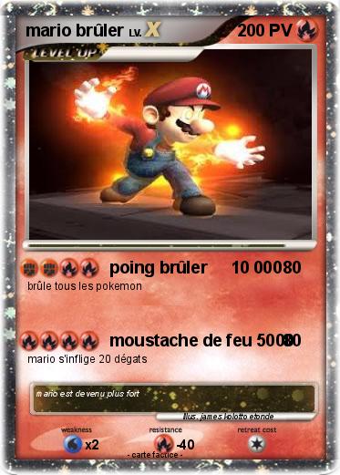 Pokemon mario brûler