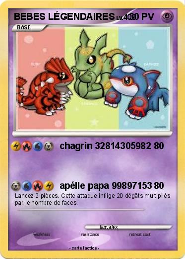 Pokemon BEBES LÉGENDAIRES