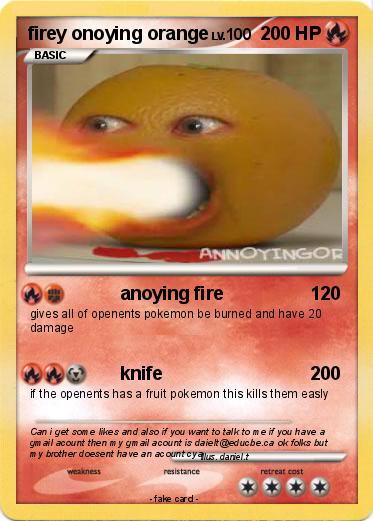 Pokemon firey onoying orange