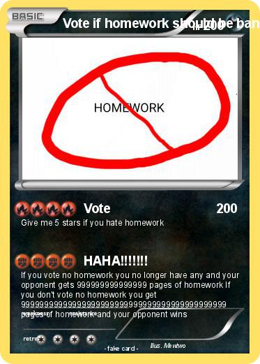 Pokemon Vote if homework should be banned