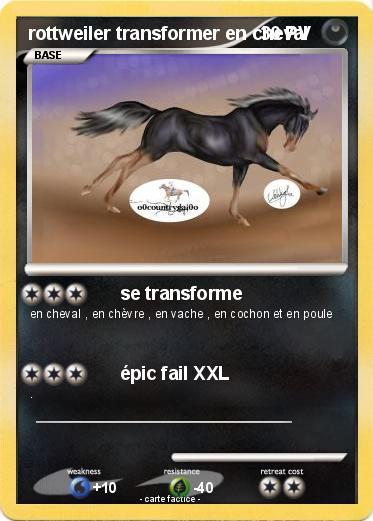 Pokemon rottweiler transformer en cheval