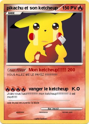 Pokemon pikachu et son ketcheup