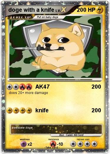 Pokemon doge with a knife