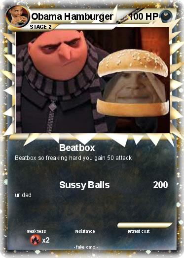Pokemon Obama Hamburger