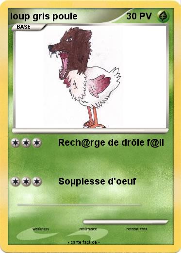 Pokemon loup gris poule