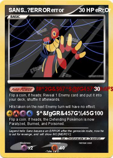 Pokemon SANS..?ERRORerror                    eRrOr