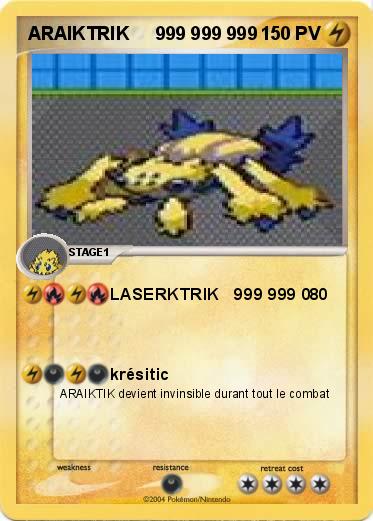 Pokemon ARAIKTRIK     999 999 999