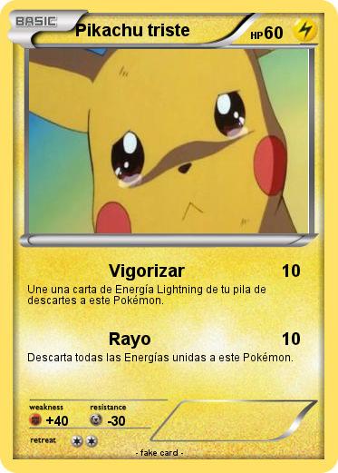 Pokemon Pikachu triste