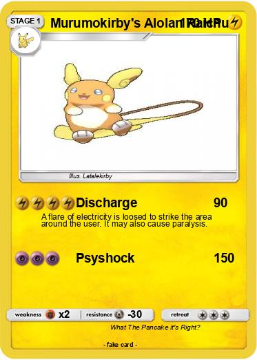 Pokemon Murumokirby's Alolan Raichu
