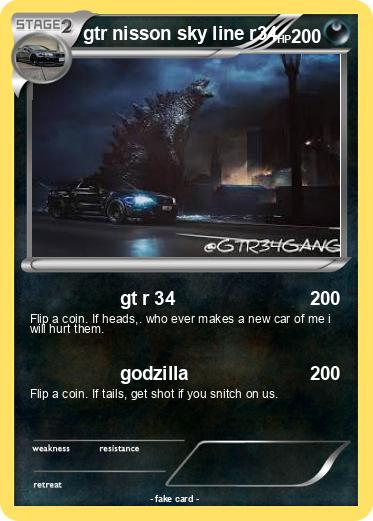 Pokemon gtr nisson sky line r34