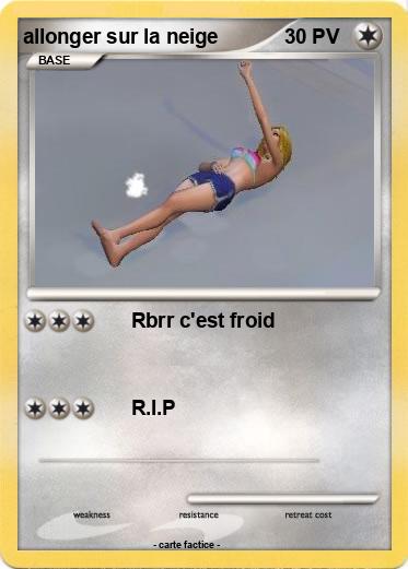 Pokemon allonger sur la neige