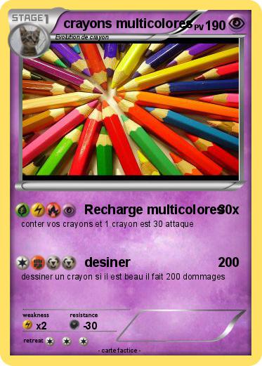 Pokemon crayons multicolores