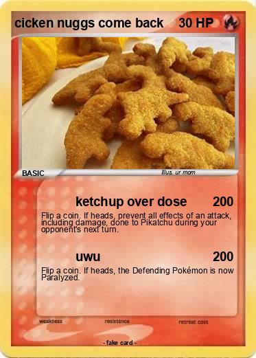 Pokemon cicken nuggs come back