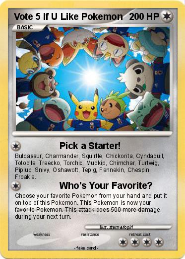 Pokemon Vote 5 If U Like Pokemon