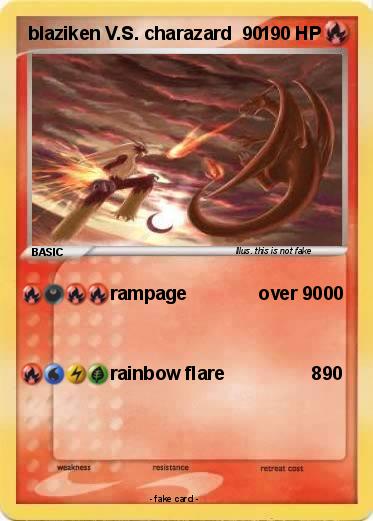 Pokemon blaziken V.S. charazard  90