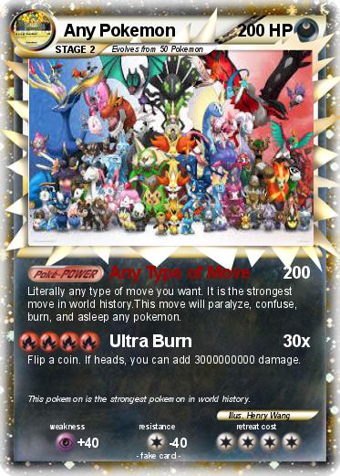 Pokémon Any Pokemon 1 1 - Any Type of Move - My Pokemon Card