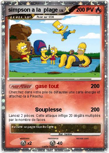 Pokemon simpson a la  plage