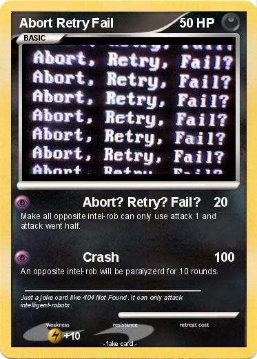 Pokemon Abort Retry Fail