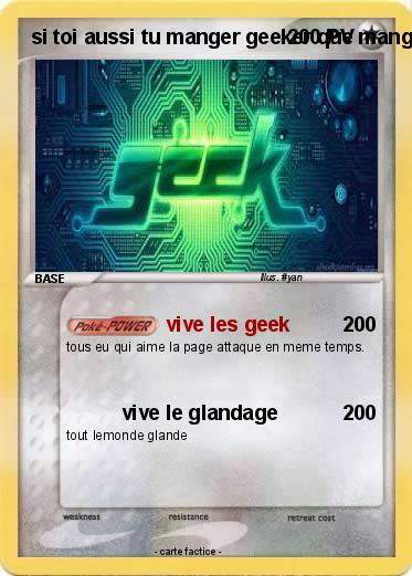 Pokemon si toi aussi tu manger geeker que manger bouger