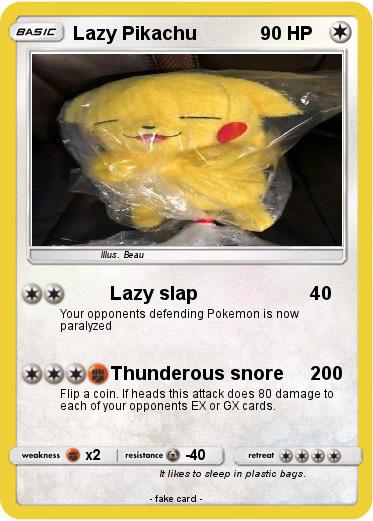 Pokemon Lazy Pikachu