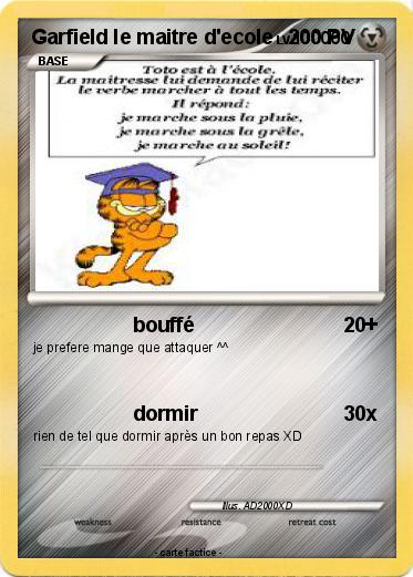 Pokemon Garfield le maitre d'ecole