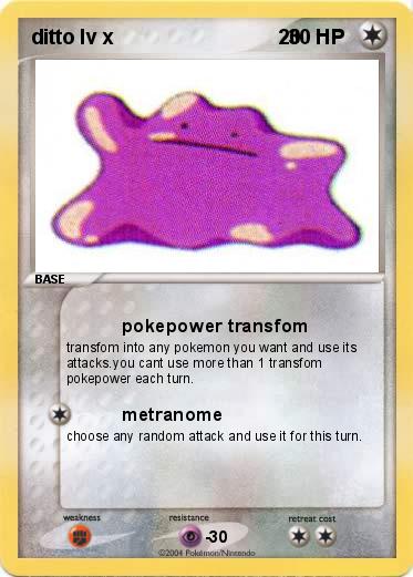 Pokemon ditto lv x                             20