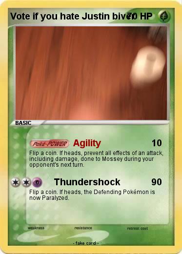 Pokemon Vote if you hate Justin biver