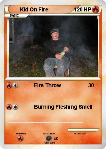 Pokemon Kid On Fire