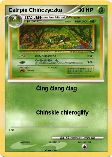 Pokemon Catrpie Chińczyczka