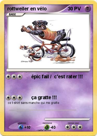 Pokemon rottweiler en vélo