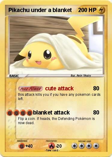 Pokemon Pikachu under a blanket