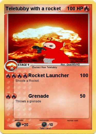 Pokemon Teletubby with a rocket