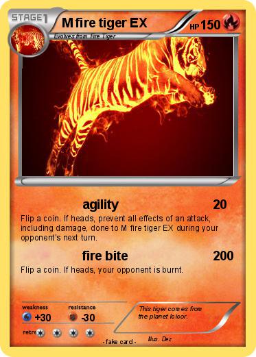 Pokémon M fire tiger EX - agility - My Pokemon Card