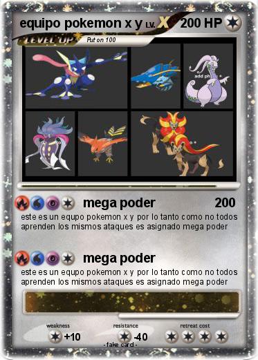 Pokemon equipo pokemon x y
