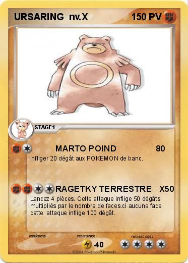 Pokemon URSARING  nv.X