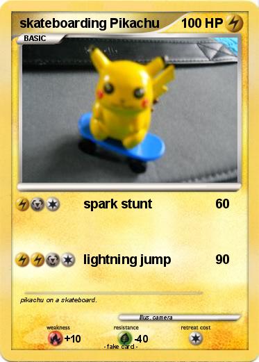 Pokemon skateboarding Pikachu