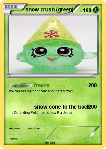 Pokemon snow crush (green)